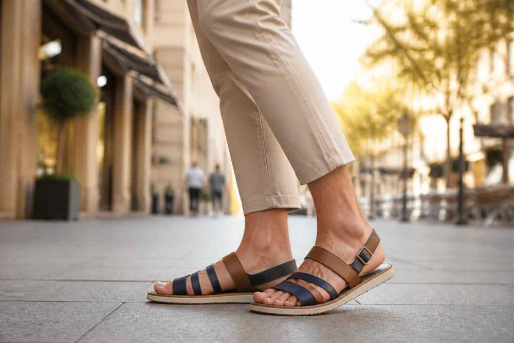 Sandały męskie stylizacje: jak nosić je modnie i wygodnie